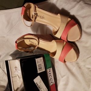 Bucco Wedge Sandals-Never worn